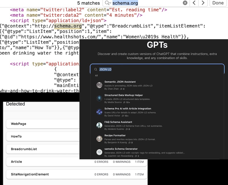 JSON-LD inside webpages and GPT for generating JSON-LD structures